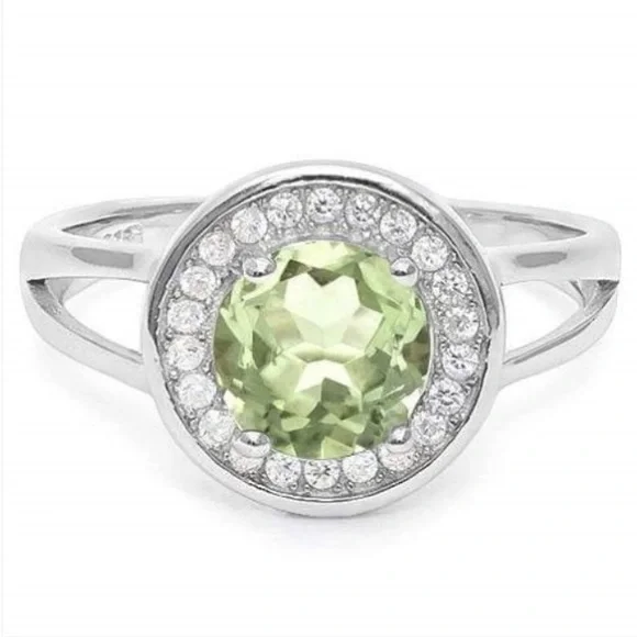 Diamond and Green Amethyst ring. - Picture 1 of 3